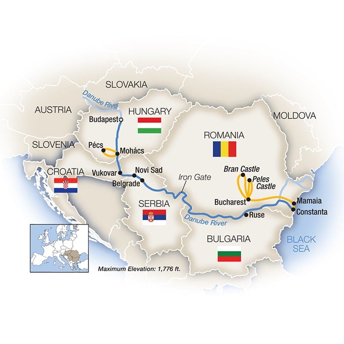 13 Day Tauck River Cruise from Bucharest to Budapest 2022