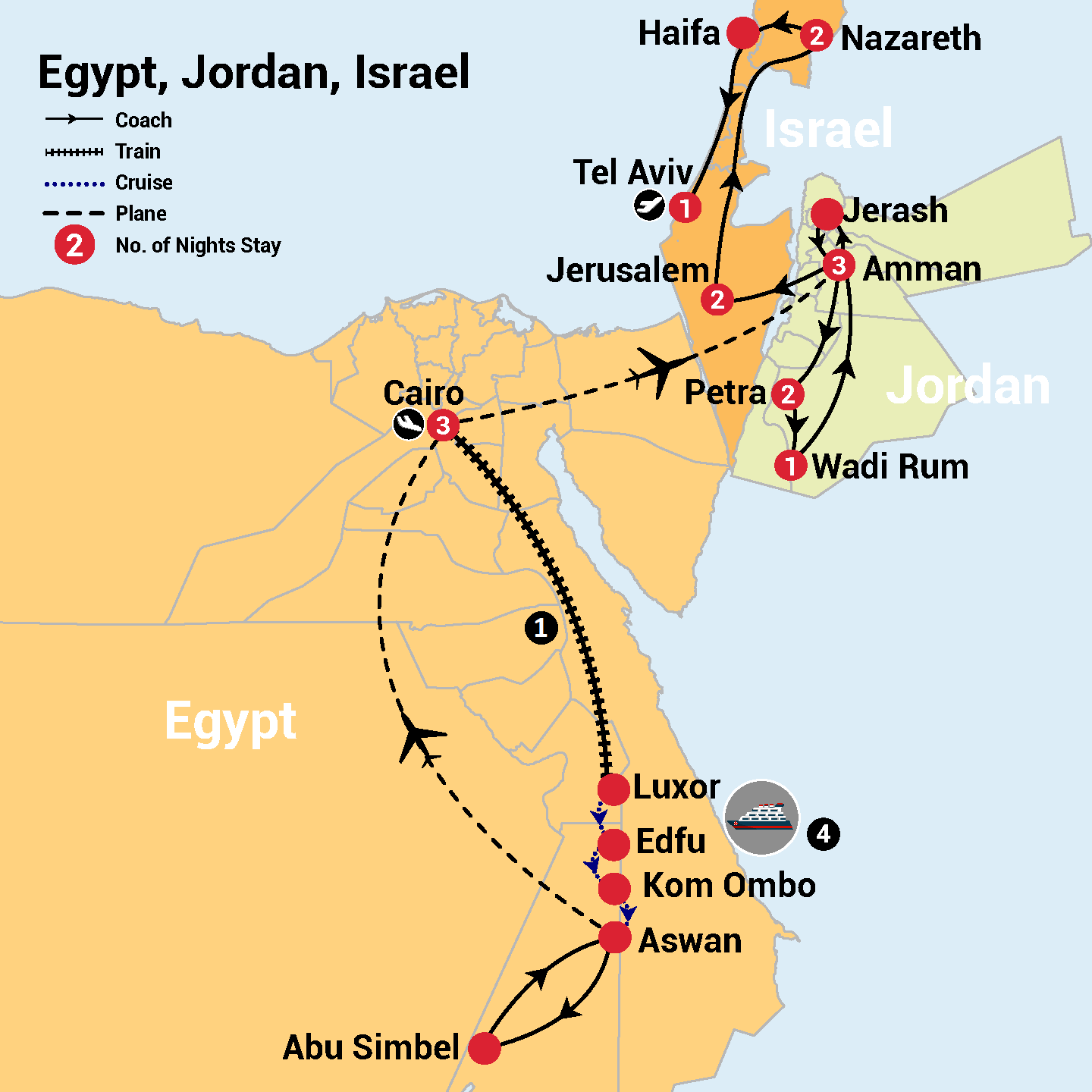 21 Day Egypt, Jordan &  Israel With Nile Cruise