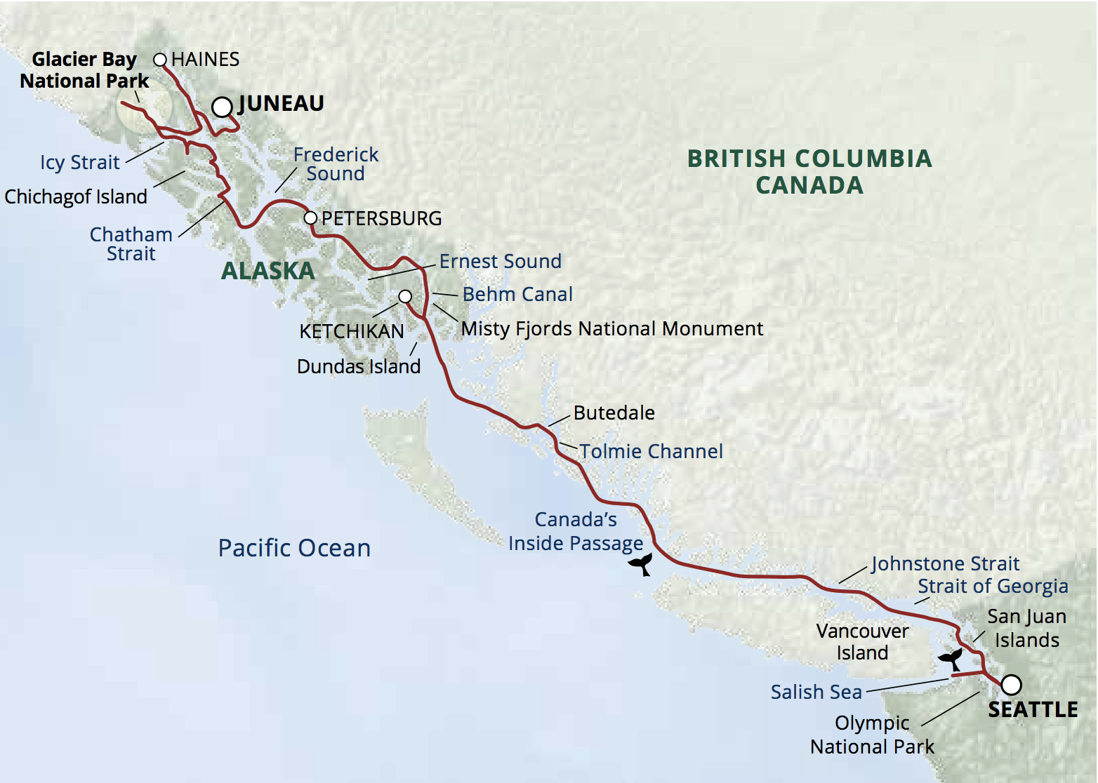 Carnival Alaska Cruise Route Map