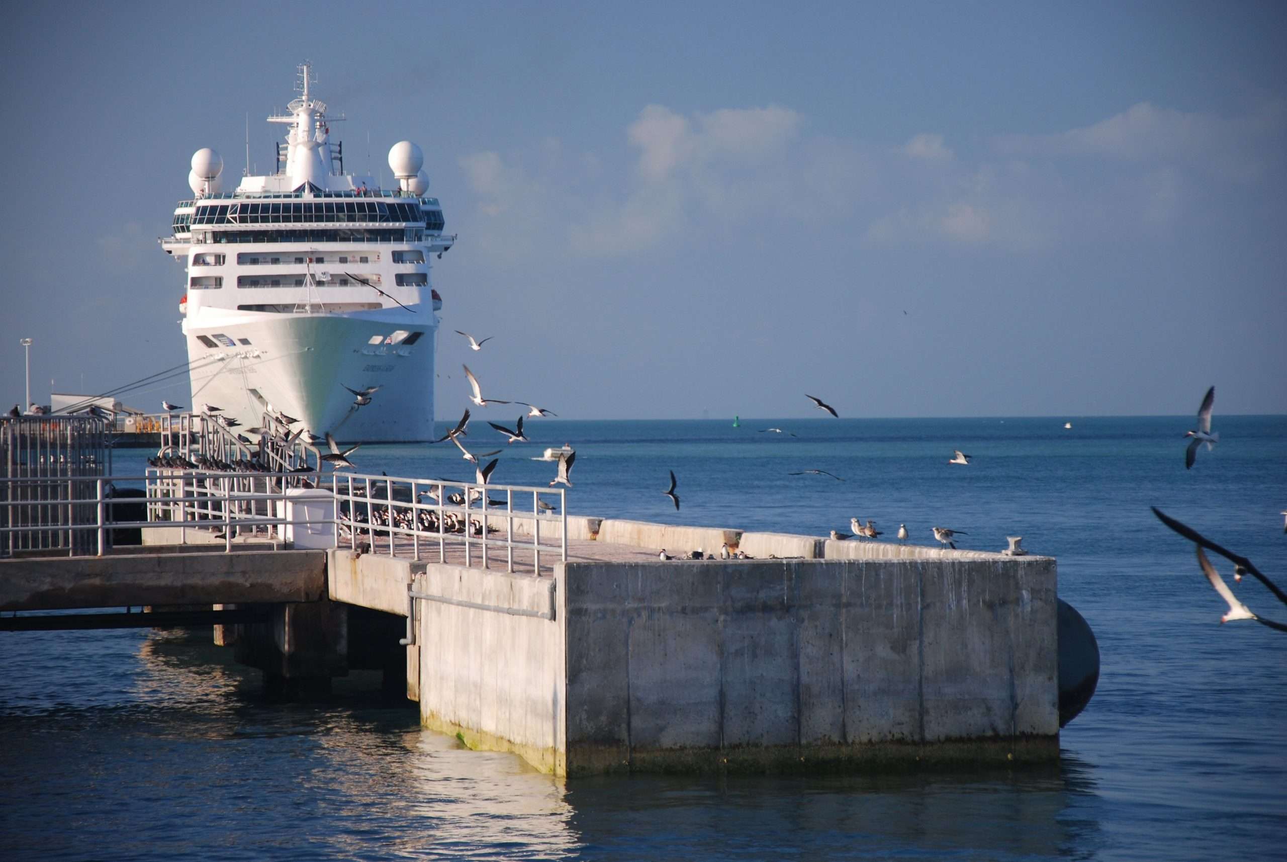 Cruise ship in port at Mallory Square in Key West
