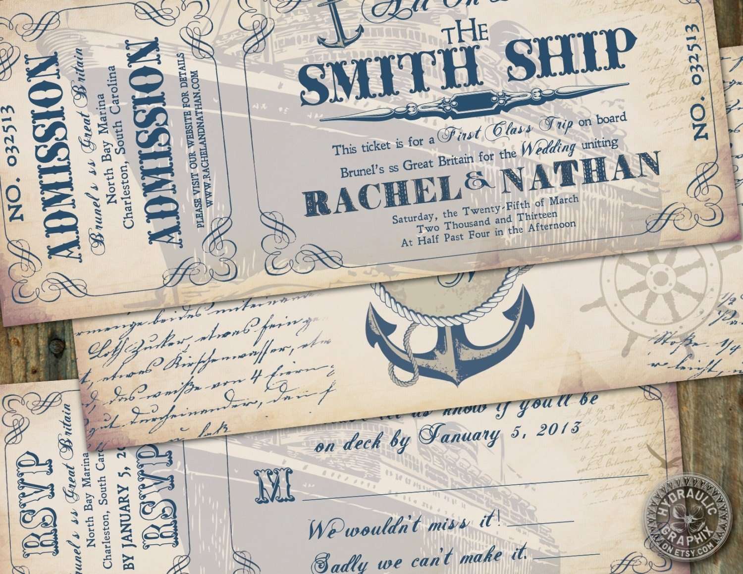 Cruise Ship Ticket Invitation and RSVP by HydraulicGraphix ...
