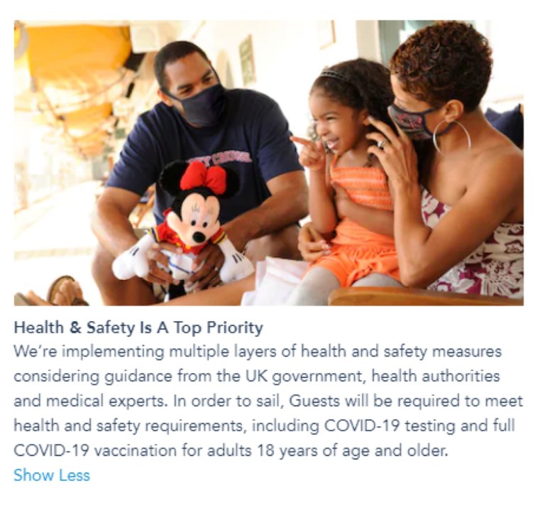 Disney Cruise Line Sailing will require Covid test and Vaccination ...