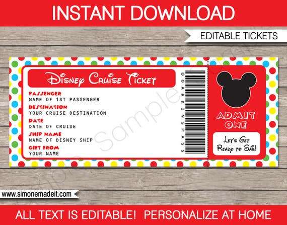 Disney Cruise Ticket