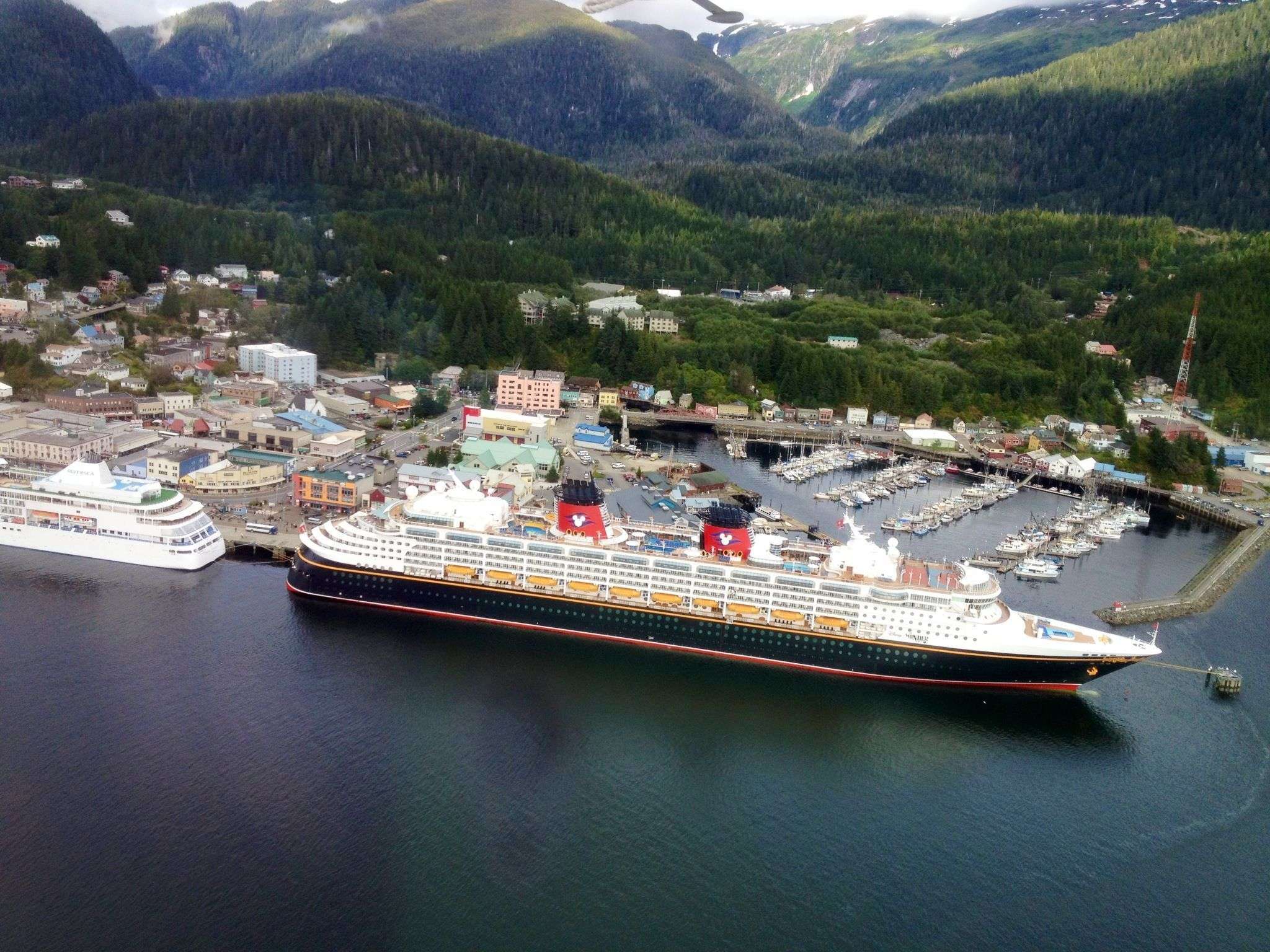 Disney Wonder cruise ship in Ketchikan Alaska sept 2012