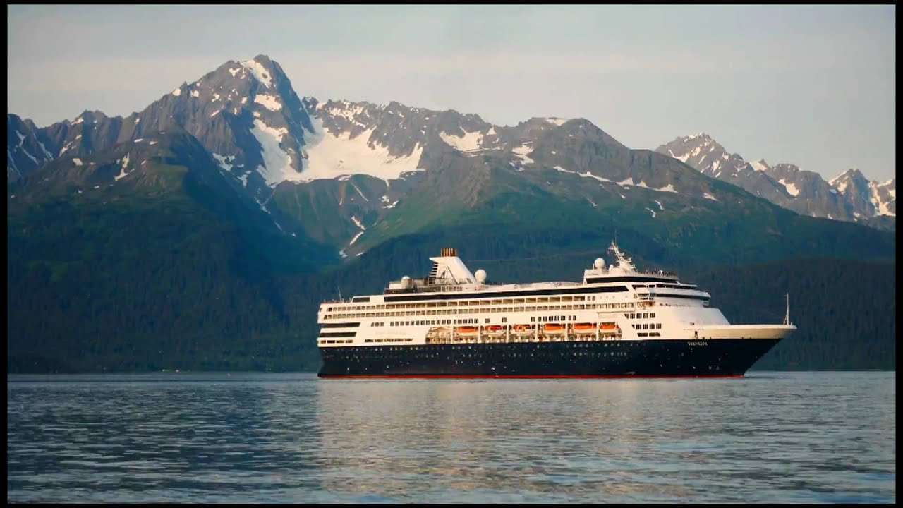 Holland America Cruise Ship Leaveing Seward, Alaska.