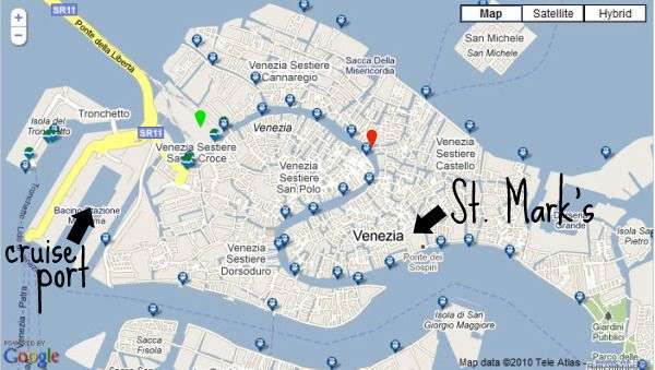 Map of Venice cruiseport