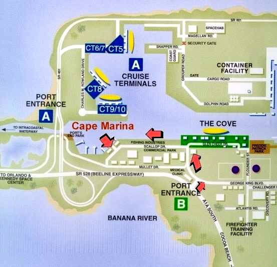 Map Port Canaveral Cruise Terminal  Calendrier 2021