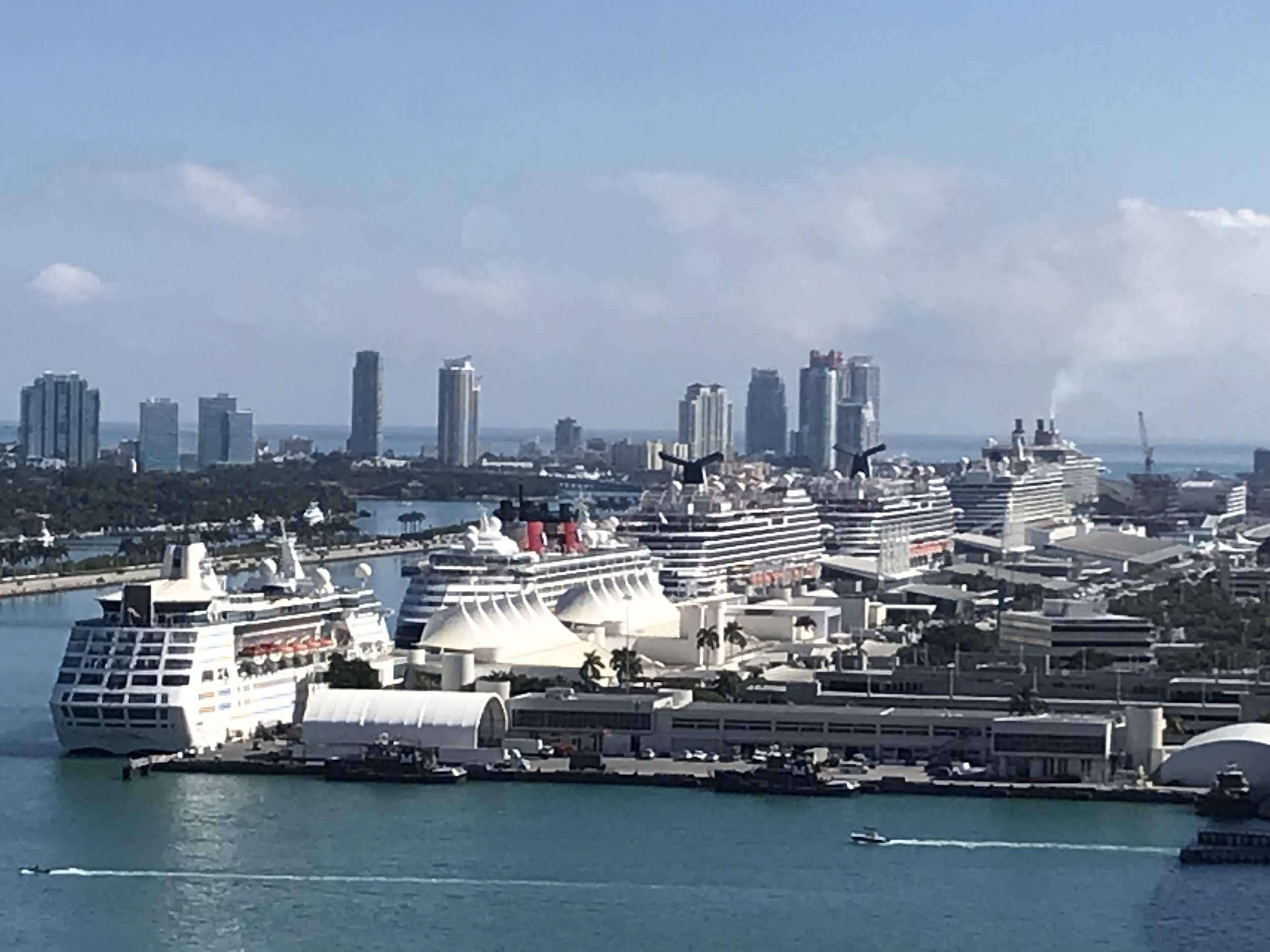 Miami world capital of cruises  just look at that line up. Just ...