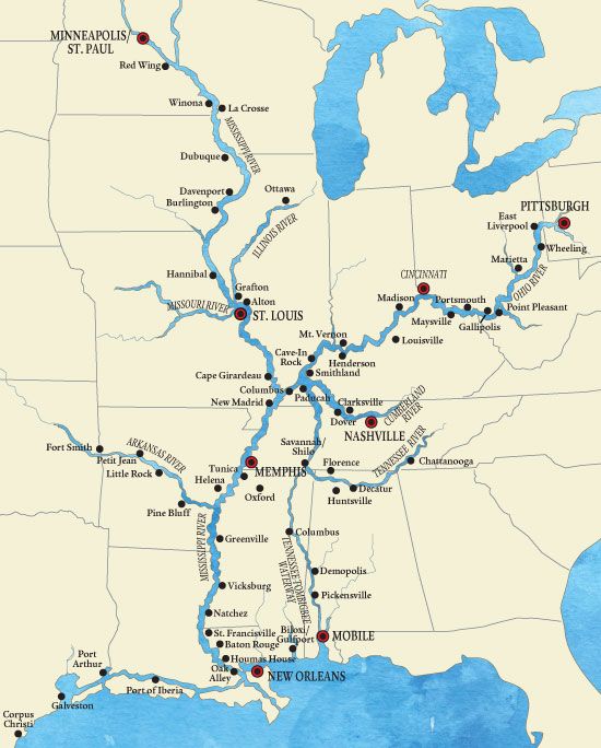 Города сша расположенные на берегах миссисипи. Города на берегах Миссисипи на карте. Река Миссисипи на карте. Миссисипи на карте с городами. Города США на берегах Миссисипи.