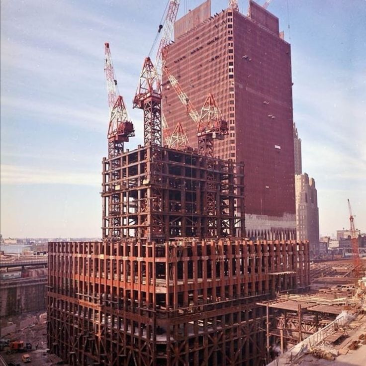 Pin on WTC Construction Twin Towers