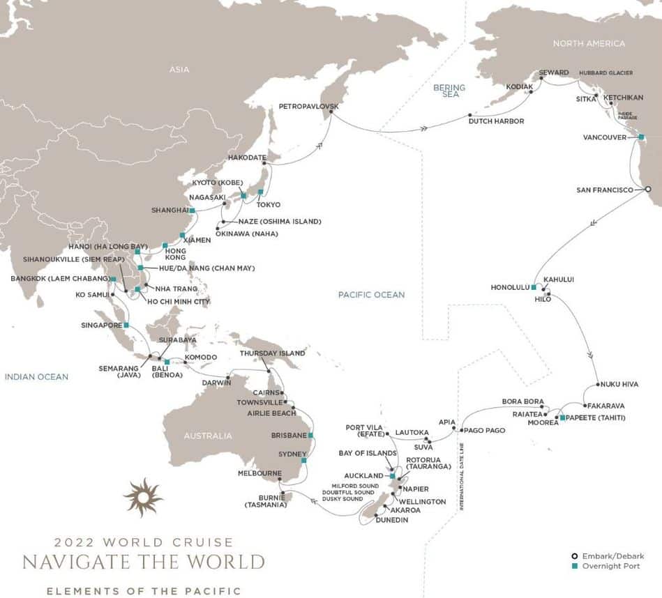 Regent Seven Seas 2022 Elements of the Pacific World Cruise
