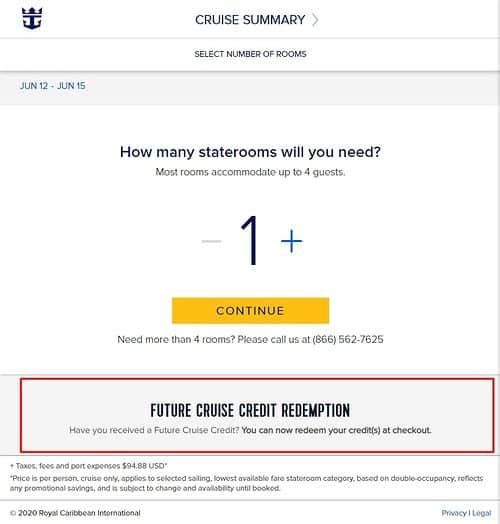 Royal Caribbean adds Future Cruise Credit redemption options to website ...
