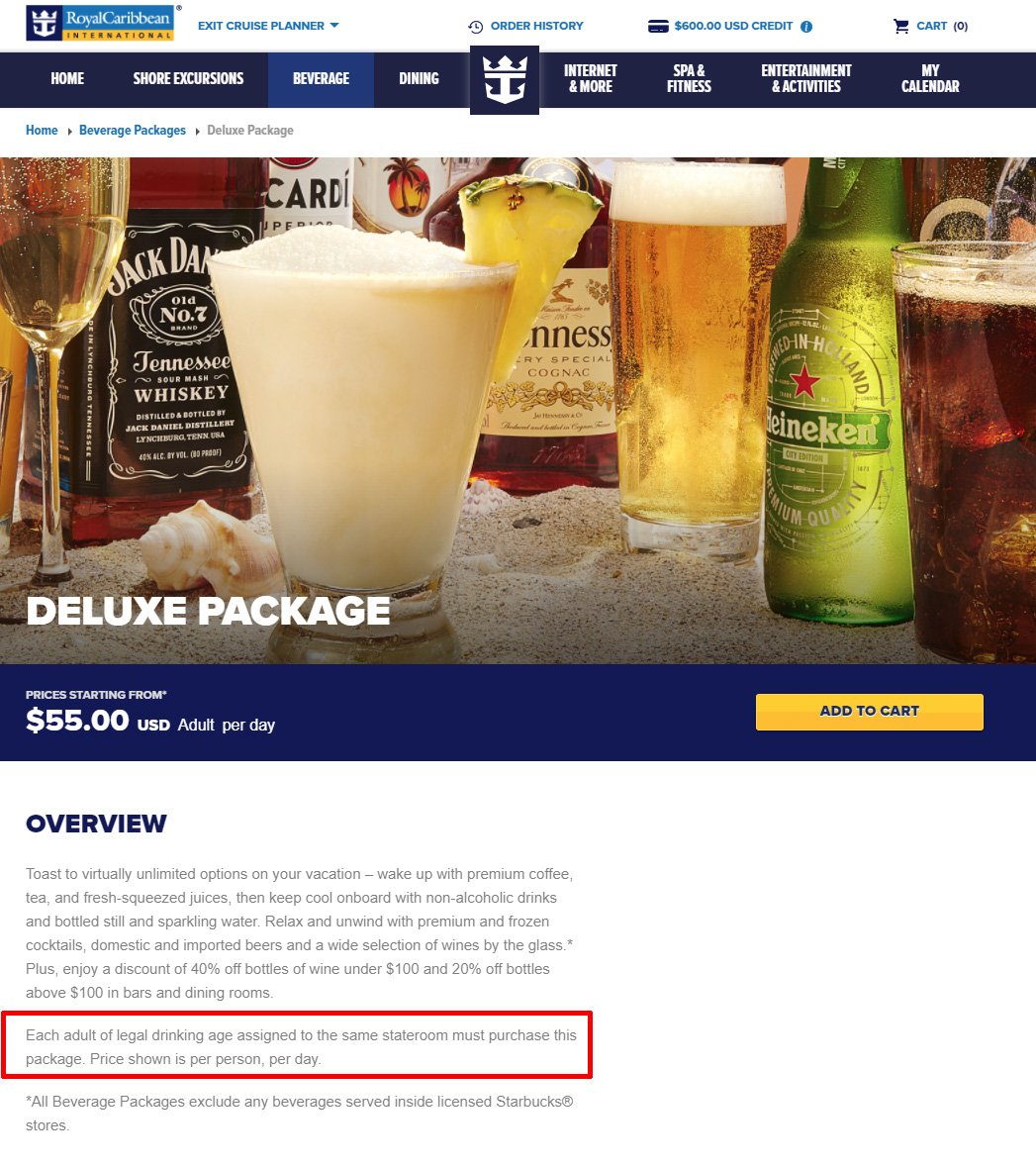 Royal Caribbean requiring all adults in same stateroom to purchase ...