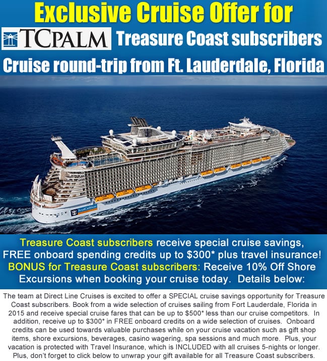 Special Cruise Offer for Treasure Coast Subscribers