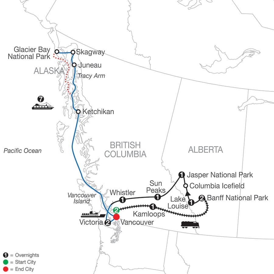 Spirit of the Rockies with Alaska Cruise 2022 by Globus Tours with 9369 ...