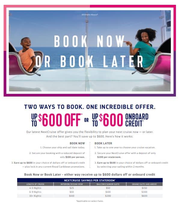 The best time to book your next Royal Caribbean cruise is while I
