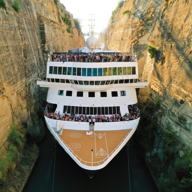 Tight squeeze: Cruise ship passes through Greek Canal with only 5 feet ...